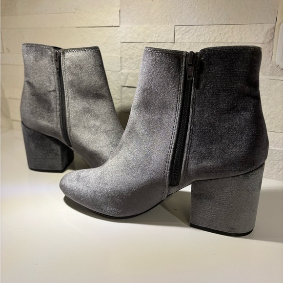 Silver Suede Booties - Picture 2 of 4